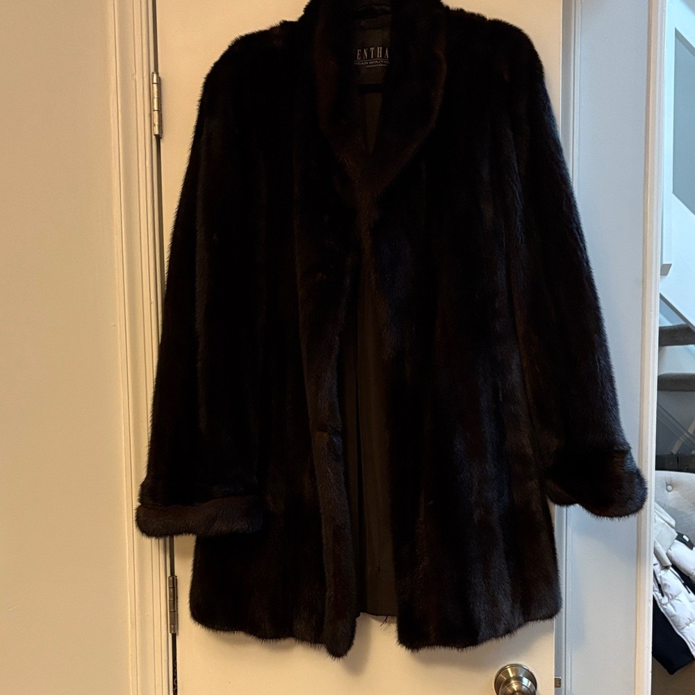 Elegant Black Fur Coat